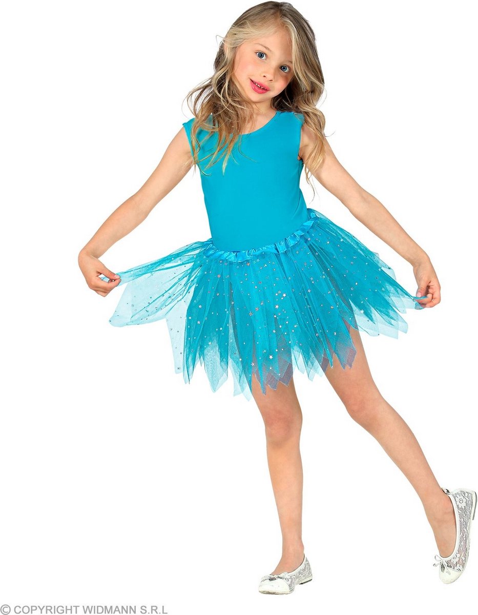 Dans & Entertainment Kostuum | Hemelse Sterren Tutu 30 Centimeter Blauw Meisje | One Size | Carnaval kostuum | Verkleedkleding